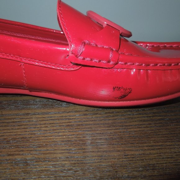 Michael Kors Red Patent Leather Loafers 9.5 - Picture 2 of 3